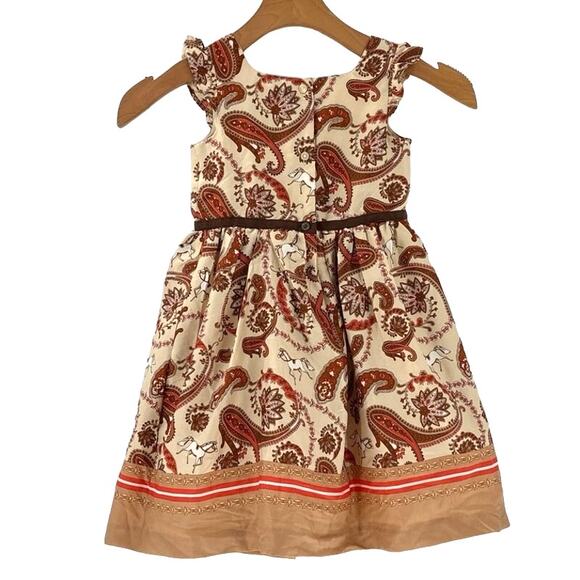 Janie and Jack Paisley Border Print Dress 3 - Picture 3 of 9